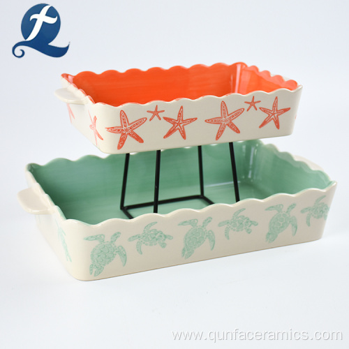Grade High Quality Double Layer Ceramic Baking Tray